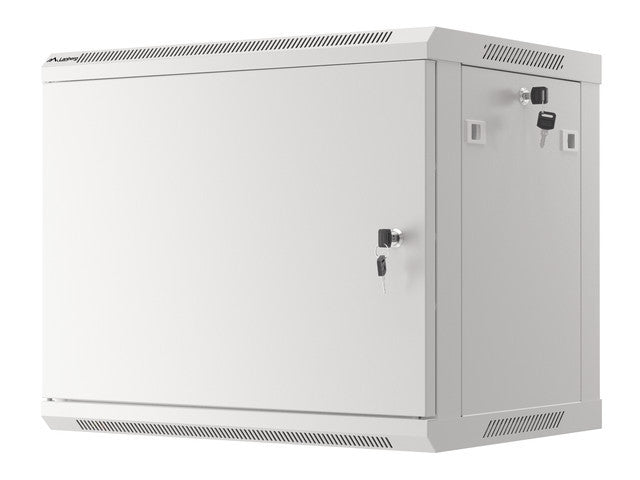 Lanberg rack cabinet 19" wall-mount 9U/600x450 for self-assembly with metal door grey (flat pack)