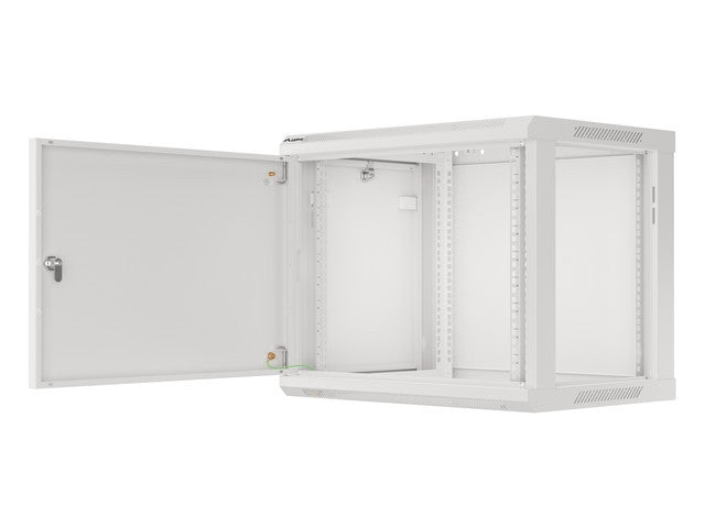 Lanberg rack cabinet 19" wall-mount 9U/600x450 for self-assembly with metal door grey (flat pack)