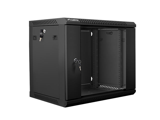 Lanberg rack cabinet 19" wall-mount 9U / 600x450 for self-assembly (flat pack), black