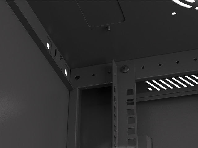 Lanberg rack cabinet 19" wall-mount 12U/600x450 for self-assembly with metal door black (flat pack)