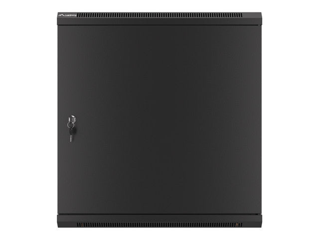 Lanberg rack cabinet 19" wall-mount 12U/600x450 for self-assembly with metal door black (flat pack)