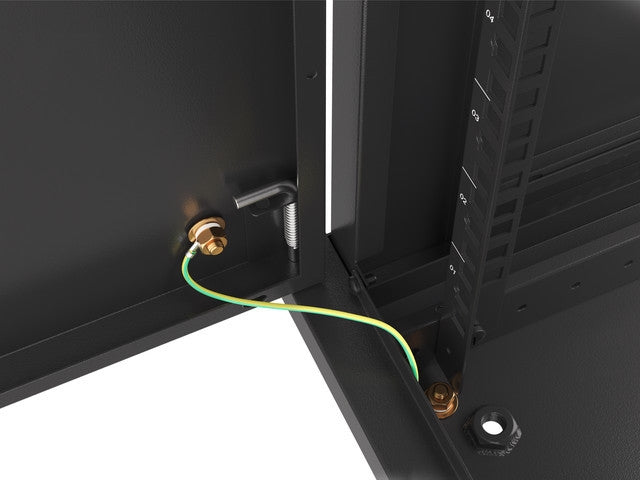 Lanberg rack cabinet 19" wall-mount 12U/600x450 for self-assembly with metal door black (flat pack)