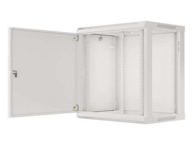 Lanberg rack cabinet 19" wall-mount 12U/600x450 for self-assembly with metal door grey (flat pack)