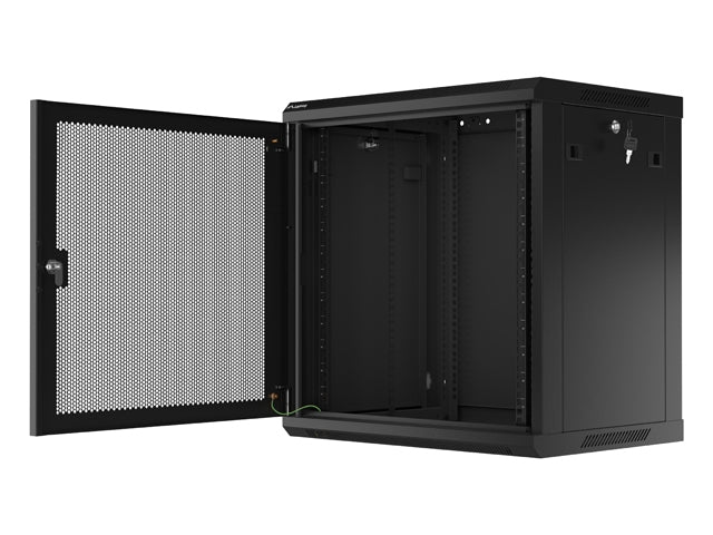 Lanberg rack cabinet 19" wall-mount 12U/600x450 with perforated door black (flat pack)