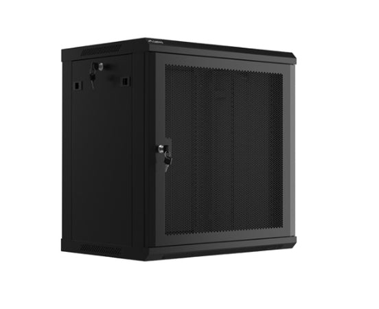 Lanberg rack cabinet 19" wall-mount 12U/600x450 with perforated door black (flat pack)