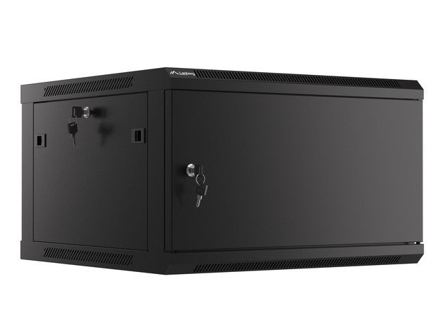 Lanberg rack cabinet 19" wall-mount 6U/600x600 for self-assembly with metal door black (flat pack)