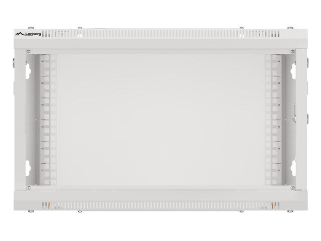 Lanberg rack cabinet 19" wall-mount 6U/600x600 for self-assembly with metal door grey (flat pack)