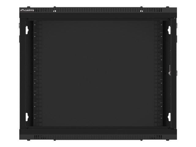 Lanberg rack cabinet 19" wall-mount 9U/600x600 for self-assembly with metal door black (flat pack)