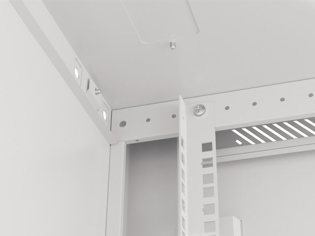 Lanberg rack cabinet 19" wall-mount 9U/600x600 for self-assembly with metal door grey (flat pack)