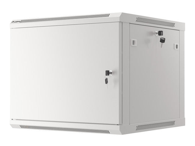 Lanberg rack cabinet 19" wall-mount 9U/600x600 for self-assembly with metal door grey (flat pack)