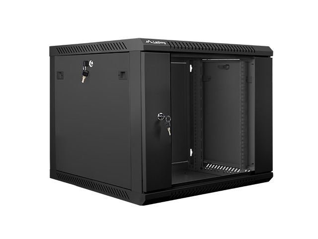 Lanberg rack cabinet 19" wall-mount 9U / 600x600 for self-assembly (flat pack), black