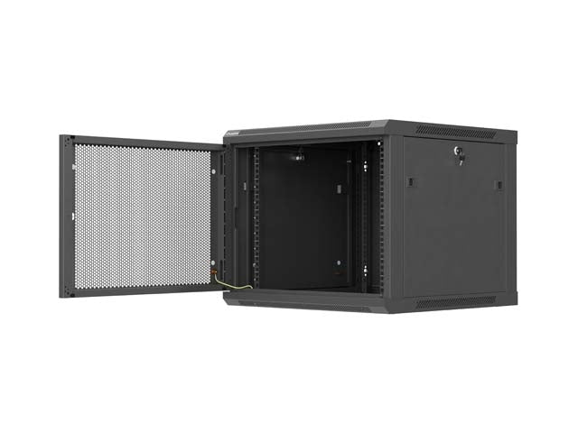 Lanberg rack cabinet 19" wall-mount 9U / 600x600 for self-assembly (flat pack), black