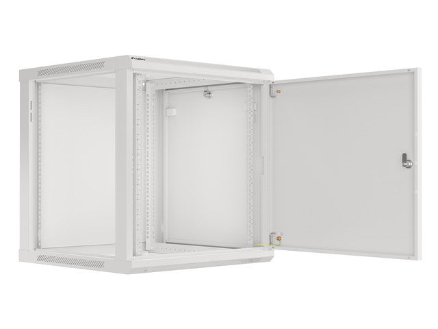 Lanberg rack cabinet 19" wall-mount 12U/600x600 for self-assembly with metal door grey (flat pack)