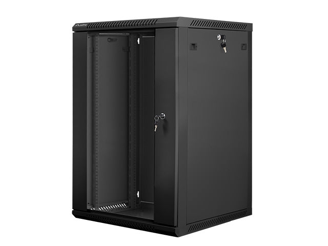 Lanberg rack cabinet 19" wall-mount 18U / 600x600 for self-assembly (flat pack), black