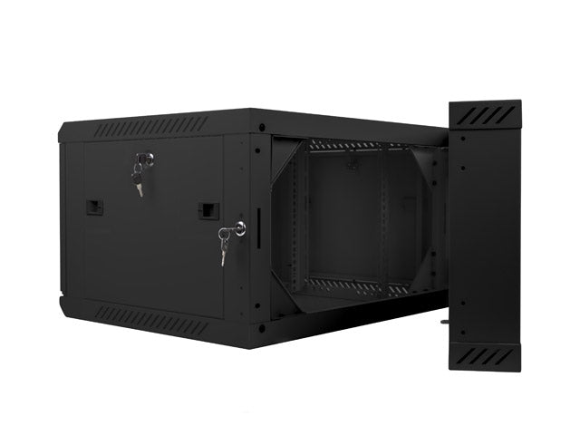 Lanberg rack cabinet 19" double-section wall-mount 6U / 600x600 for self-assembly (flat pack), black