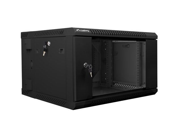 Lanberg rack cabinet 19" double-section wall-mount 6U / 600x600 for self-assembly (flat pack), black