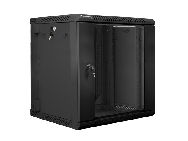 Lanberg rack cabinet 19" double-section wall-mount 12U / 600x600 for self-assembly (flat pack), black
