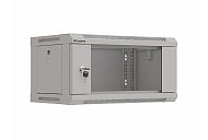 Lanberg rack cabinet 19" wall-mount 4U/540x350 (flat pack) with glass door grey