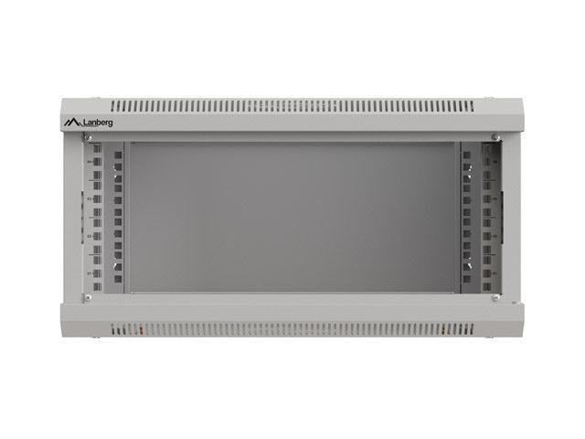 Lanberg rack cabinet 19" wall-mount 4U/540x350 (flat pack) with glass door grey