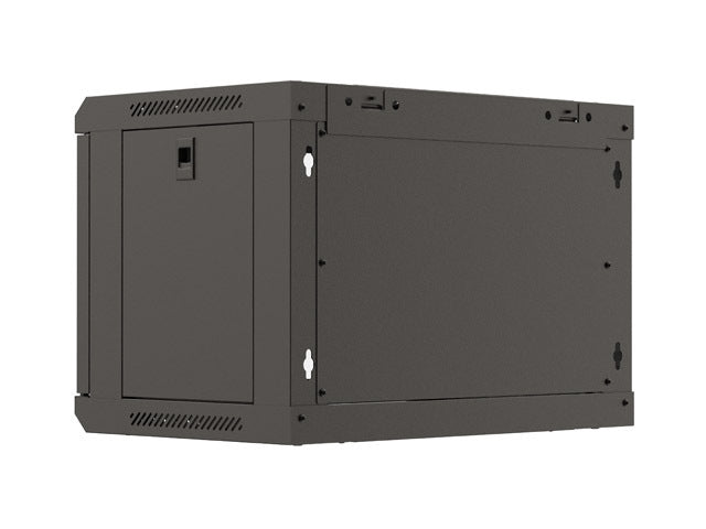 Lanberg rack cabinet 19" wall-mount 6U/540x350 (flat pack) with glass door black