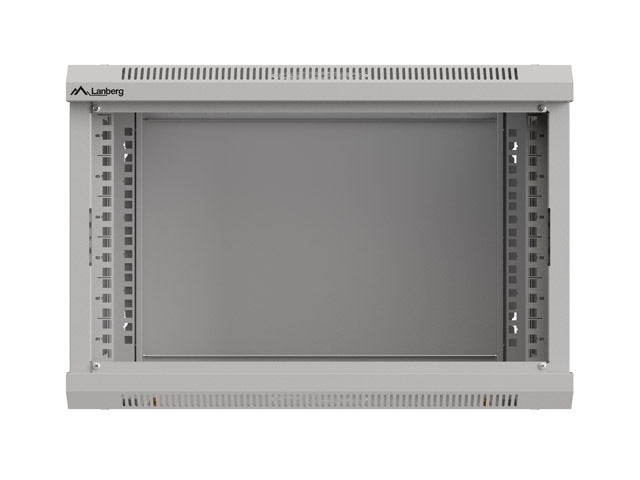Lanberg rack cabinet 19" wall-mount 6U/540x350 (flat pack) with glass door grey