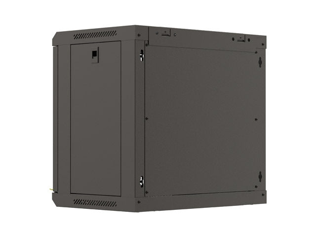 Lanberg rack cabinet 19" wall-mount 9U/540x350 (flat pack) with glass door black