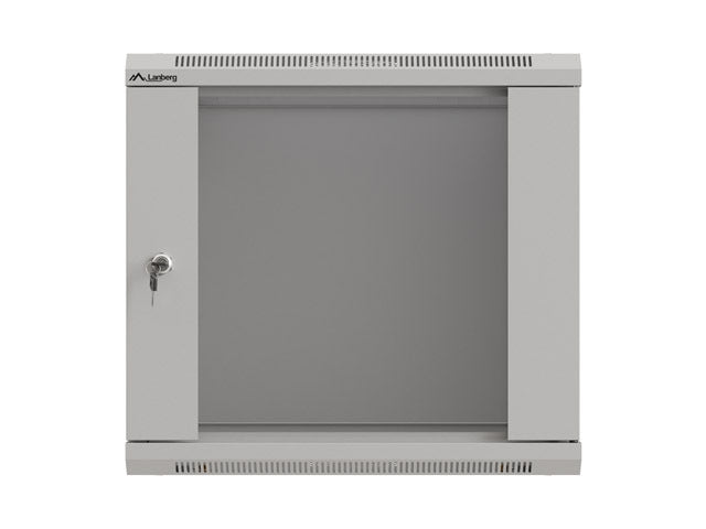 Lanberg rack cabinet 19" wall-mount 9U/540x350 (flat pack) with glass door grey