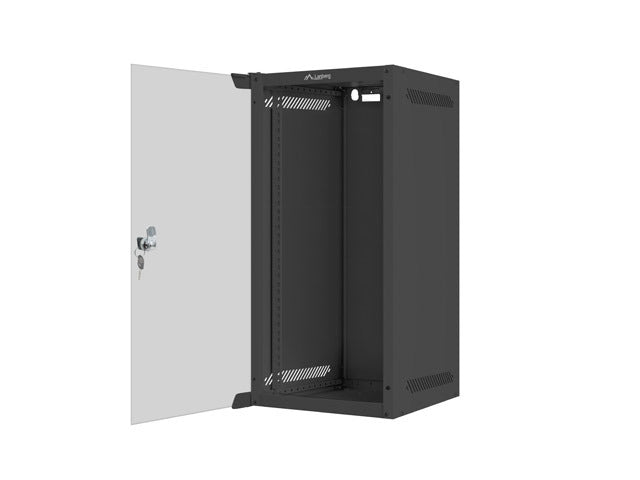 Lanberg rack cabinet 10" wall-mount 12U/280x310 (flat pack) with glass door black