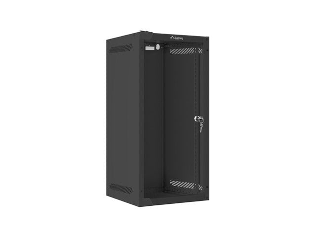 Lanberg rack cabinet 10" wall-mount 12U/280x310 (flat pack) with glass door black