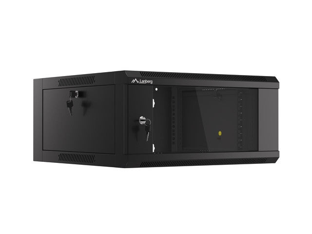 Lanberg rack cabinet 19" wall-mounted 4U 600 fast assembly (flat pack) black