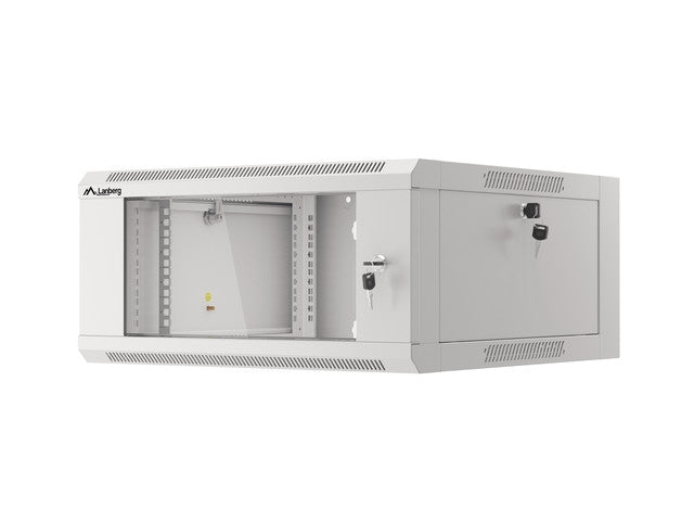 Lanberg rack cabinet 19" wall-mounted 4U 600 fast assembly (flat pack) grey