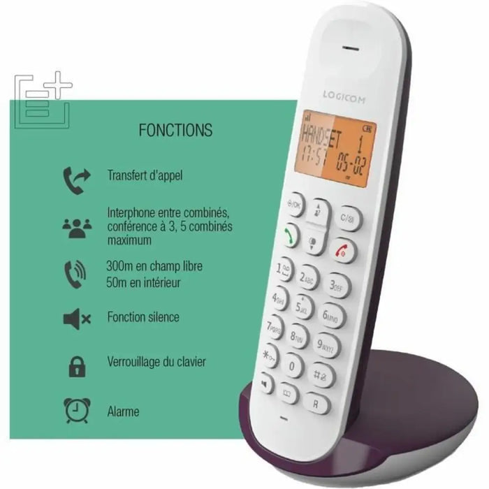 Landline Telephone Logicom DECT ILOA 150 SOLO Aubergine - Електроника Телефони и таблети<<<Компютри|