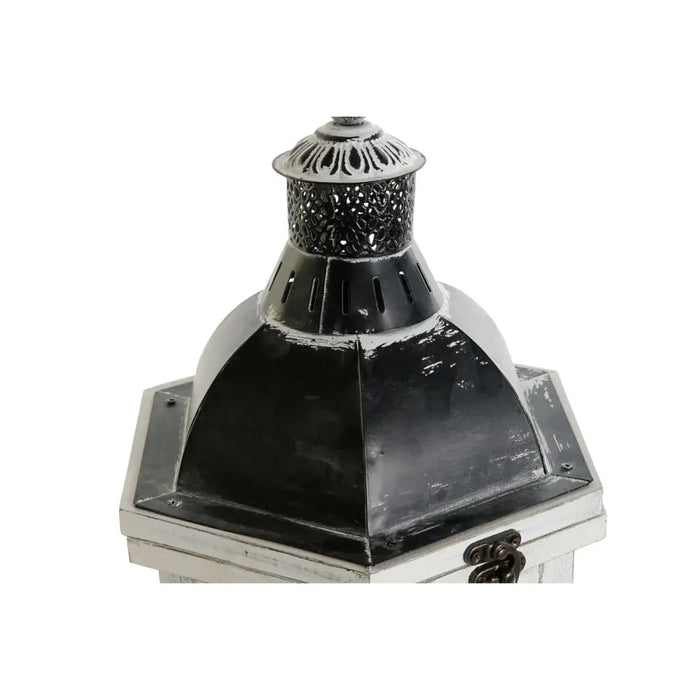 Lantern DKD Home Decor Aged finish White Dark grey Wood Crystal 19 x 17 x 39 cm - Декорация и Осветление<<<Дом