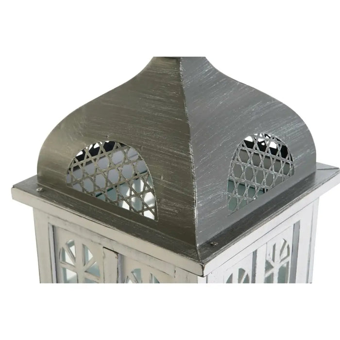Lantern DKD Home Decor Aged finish White Grey Wood Crystal 19 x 19 x 42 cm - Декорация и Осветление<<<Дом