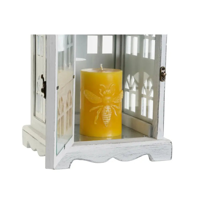 Lantern DKD Home Decor Aged finish White Grey Wood Crystal 19 x 19 x 42 cm - Декорация и Осветление<<<Дом