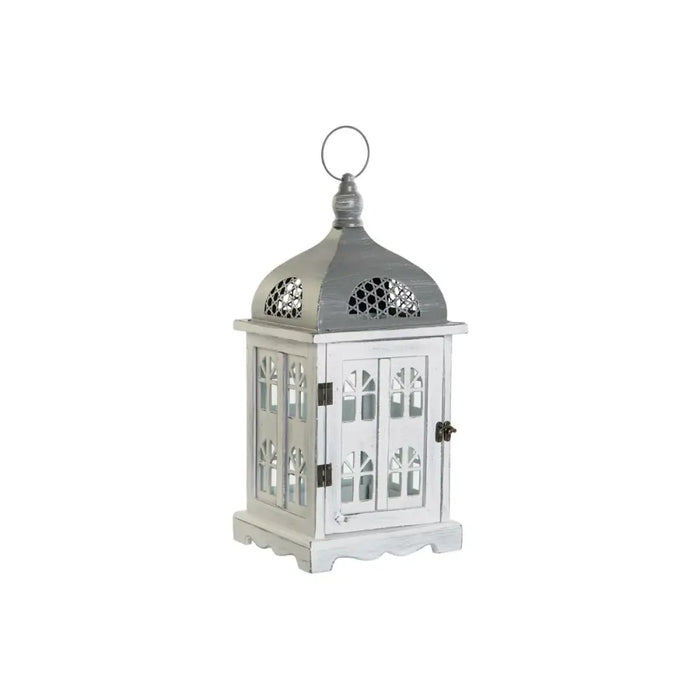 Lantern DKD Home Decor Aged finish White Grey Wood Crystal 19 x 19 x 42 cm - Декорация и Осветление<<<Дом