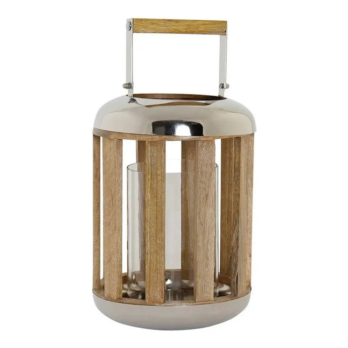 Lantern DKD Home Decor Silver Wood Metal (22 x 22 x 32 cm) - Декорация и Осветление<<<Дом Градина<<<BigBuy&&&Свещи и