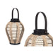 Lantern Gift Decor Black Beige Wood Cloth Glass Lantern 25 x 30 x 25 cm With handle (2 Units) - Декорация и