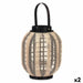 Lantern Gift Decor Black Beige Wood Cloth Glass Lantern 27 x 32 x 27 cm With handle (2 Units) - Декорация и