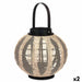 Lantern Gift Decor Black Beige Wood Cloth Glass Lantern 30 x 30 x 30 cm With handle (2 Units) - Декорация и