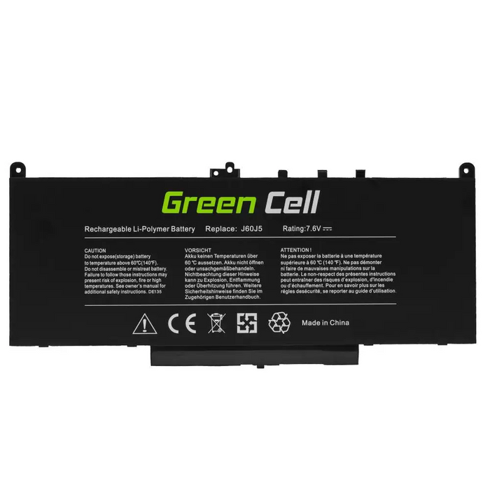 Laptop Battery Dell Latitude E7270 E7470 J60J5 7.6V 5800mAh GREEN CELL - Батерии за лаптопи<<<Батерии и зарядни