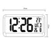 Large Digital Clock Wall Mount Free Standing with Temperature Sensor 37x17cm LCD Display Power Adapter & Battery