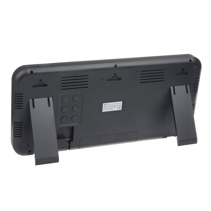 Large Digital Clock Wall Mount Free Standing with Temperature Sensor 37x17cm LCD Display Power Adapter & Battery