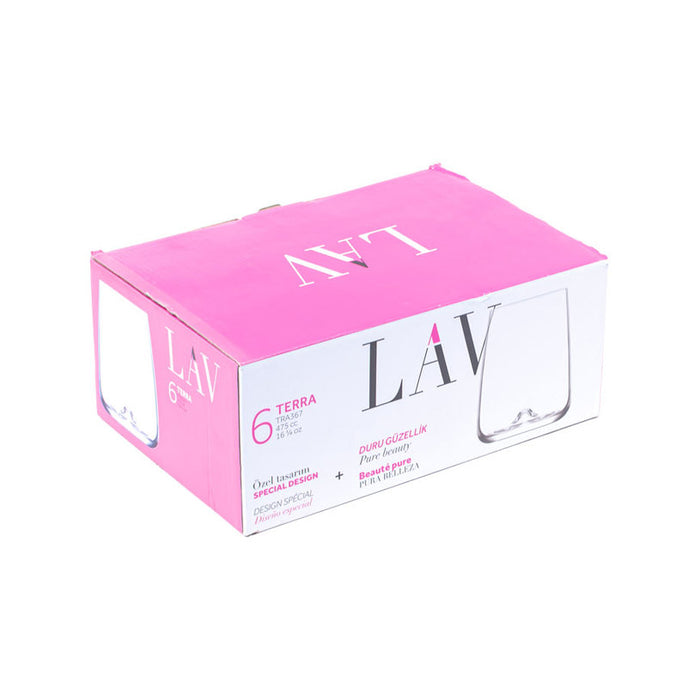 SOFT GLASS 475 ML 6 PCS LAV