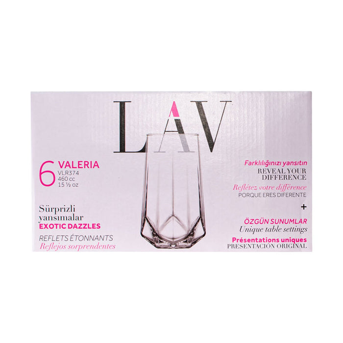 SOFT GLASS 460 ML 6 PCS VALERIA LAV