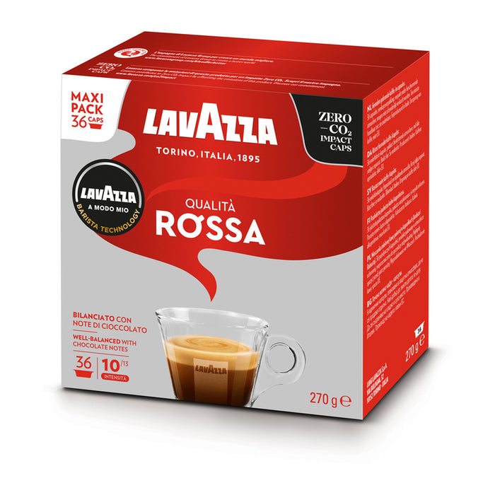 COFFEE CAPSULES A MODO MIO 36 LAVAZZA QUALITA ROSSA MAXI