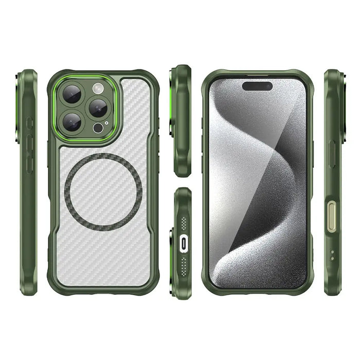 Leading Series MagSafe Silicone Case for iPhone 16 Pro - Green - Cell phone cases and covers<<<HurtelXML