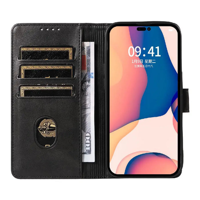 Leather Book Case for iPhone 16 Pro - black - Cell phone cases and covers<<<HurtelXML