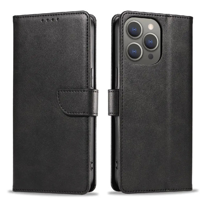 Leather Book Case for iPhone 16 Pro - black - Cell phone cases and covers<<<HurtelXML