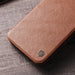 Leather Case with Camera Cover for iPhone 15 Pro Max Nillkin Qin Pro Leather - Black - Cell phone cases